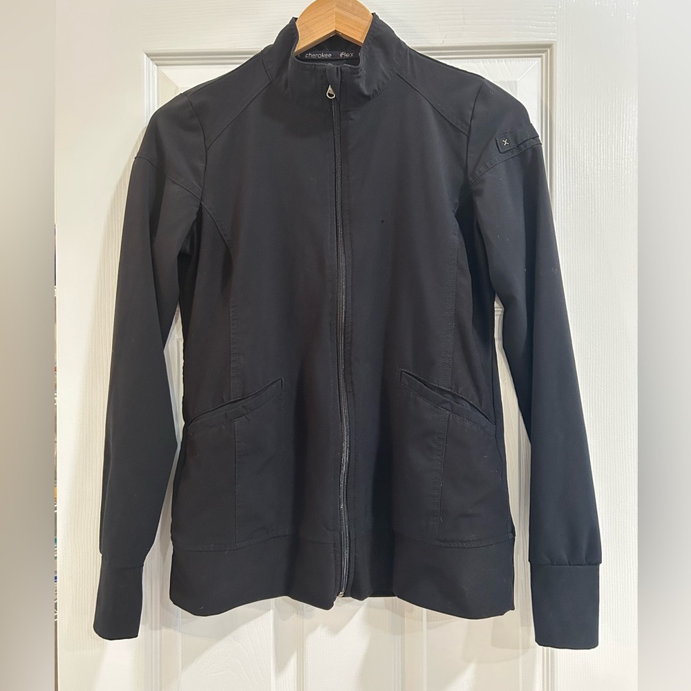 Cherokee Women's Black Utility zip up shirt jacket